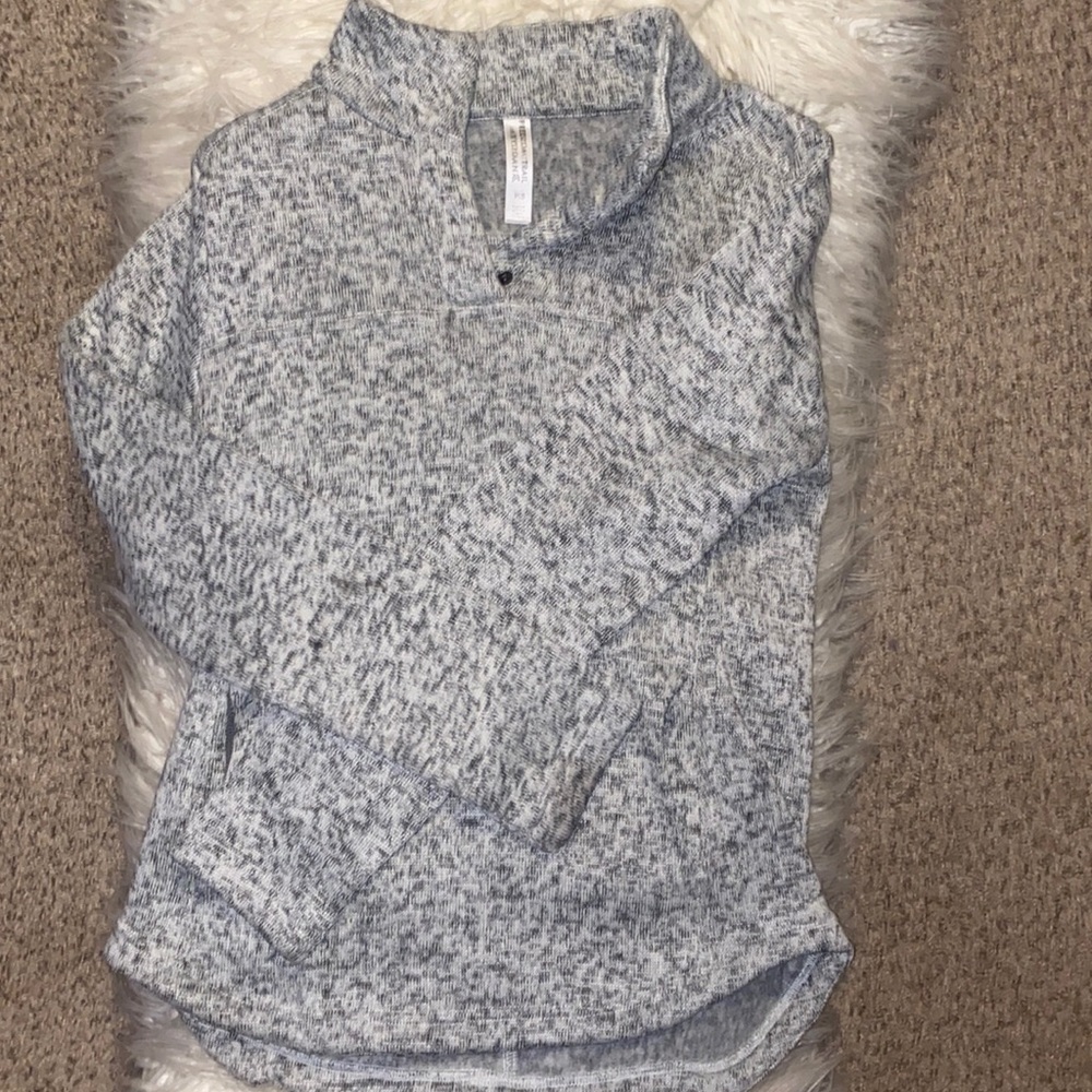 Gray half button down sweater